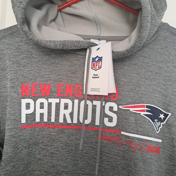 NIKE NFL team apparel PATRIOTS heather grey hooded sweater Therma fit Mens M - Picture 3 of 4
